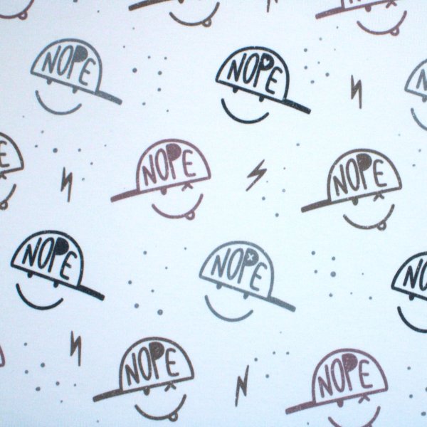 French Terry Eigenproduktion NOPE Smiley offwhite